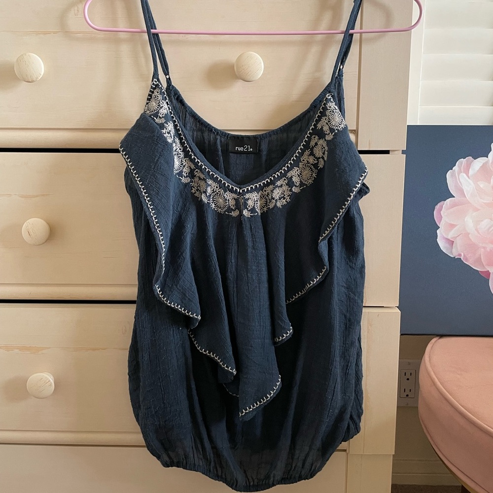 Navy blue Rue21 tank top blouse